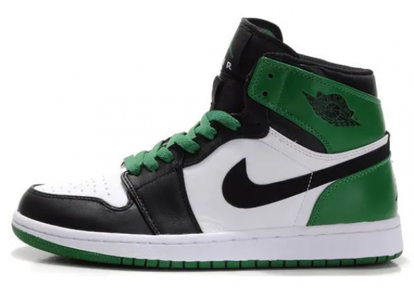 Кроссовки Nike Air Jordan 1 Retro Green\Black\White с мехом